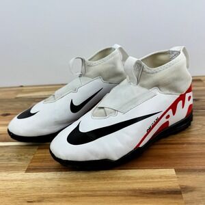 Nike Air Zoom Turf Training Shoes White‎ Red Black Kids Size 3.5Y